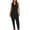 Black jumpsuits for women, variant on Wycnly Womens Jumpsuits Loose Soft Knitted Ribbed Long Jumpsuits Casual Summer Trendy Solid V-Neck Sleeveless Maxi Rompers for Women