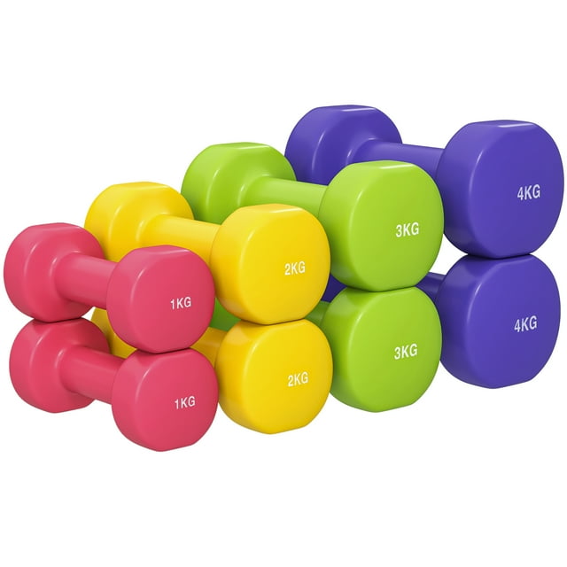 Soozier Ensemble d'Haltères Hexagonaux de 44 Lb, Poids à Main pour Gym à Domicile, Multicolore