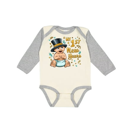 

Inktastic My First New Years- Celebrating Baby Gift Baby Boy or Baby Girl Long Sleeve Bodysuit