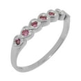 thumbnail image 1 of LBG British Made 9k White Gold Natural Pink Tourmaline Womens Eternity Ring - 33 size options - Size 6.5, 1 of 9