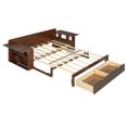 thumbnail image 5 of MODERNLUXE Full Size Daybed with Removable Desk,Wooden 4-in-1 Multifunctional Sofa Bed with Storage Drawer & Hydraulic Side Table for Bedroom, Apartments,Guest Room,Espresso, 5 of 9