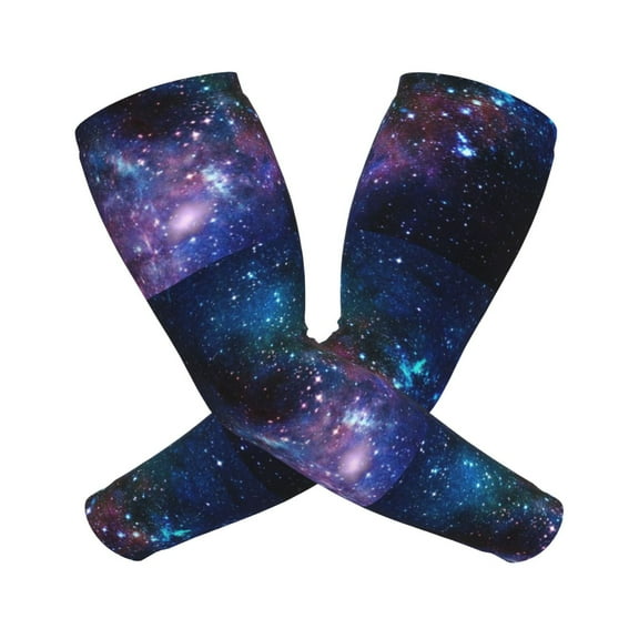 Cooling Compression Arm Sleeves Space Galaxy Sun Protection Sport Arm Sleeves For Men Women Baseball Basketball Running