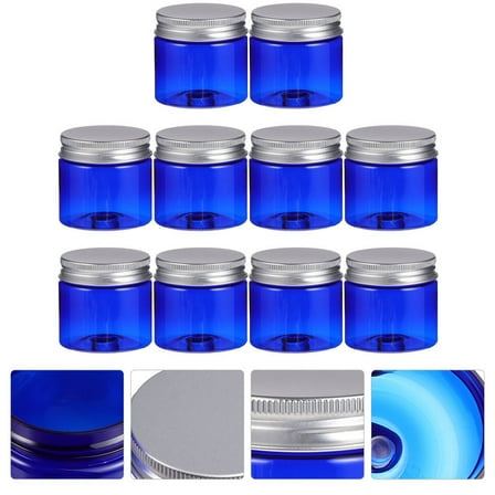 NICERIO 10Pcs Blue Small Cream Container for Cosmetics Storage Trip Families