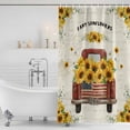 thumbnail image 3 of Sunflower Truck Shower Curtain, Waterproof Shower Curtains for Bathroom, Summer Botanical Elegant Pastoral Floral Washable Fabric Bathtub Curtain Set Bath Decor with 12 Hooks 48"x72", 3 of 8