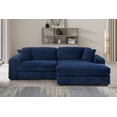 thumbnail image 4 of Liam 2-Piece Oversized Sectional Chaise Sofa with Comfy Deep Seat Blue, 4 of 5