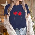 thumbnail image 2 of Diufon Hauts de la Saint-Valentin pour Femmes Décontracté Manches Courtes Col Rond Chandail Chemise Imprimé Graphique Mignon Tendance, 2 of 5