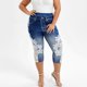 thumbnail image 5 of ICHUANYI Clearance Fashion Women Plus Size Lace Printing Splice Elastic Waist Casual Leggings Pants(Dark Blue, L) ICHUANYI WER2023080700623, 5 of 9