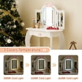 thumbnail image 4 of Zimtown Kids Vanity Princess Dressing Table with 3 Color LED Light, Play Toy Makeup Vanity Set with Three-Fold Mirror, Girls Gift, White, 4 of 14