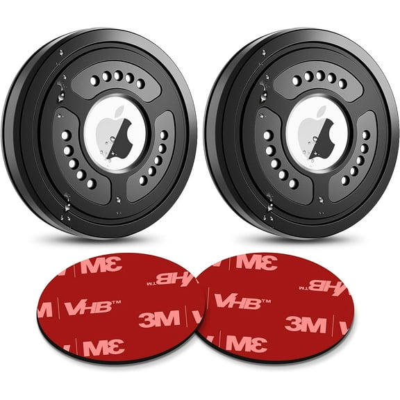 [2 Pack] IPX8 Waterproof AirTag Holder Case Cover, Sticker Stick on Mount