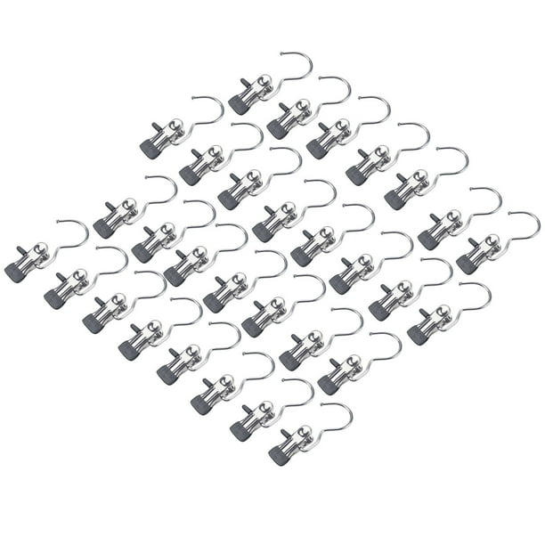 Fiudx Pinzas para Ropa, Perchero Ahorrador de Espacio, Pinza de Acero Inoxidable Duradera, Percha Giratoria Resistente Al Viento, Ideal para Guardarropa, Organizador de Espacios Pequeños, Juego de 30