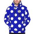 thumbnail image 2 of Bingfone Blue And White Polka Dot Men's Drawstring Hoodie Long Sleeve Pocket Sweatshirts-Large, 2 of 6