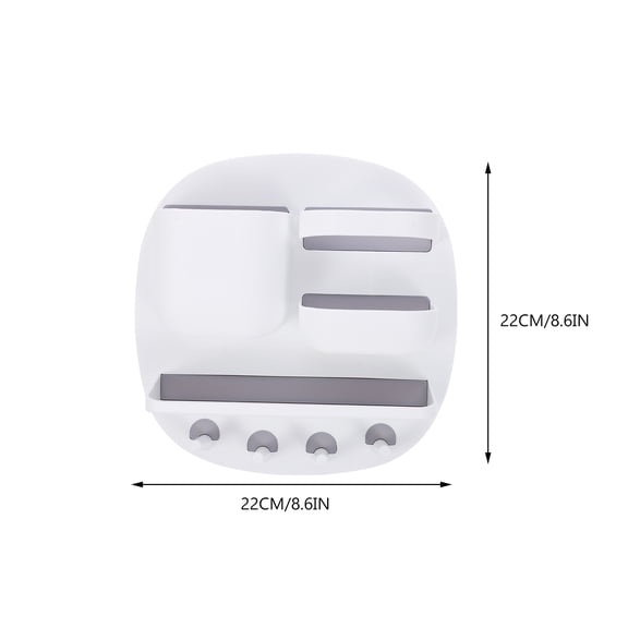 OHOIOLLA White Bathroom Organizer Storage Box with Multi-Compartment Design, PP Material for Efficient Home Storage