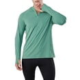 thumbnail image 2 of Baozhu Men and Women's Long Sleeve Sun Protection T-Shirt with Thumb Hole UPF 50+ Performance Hiking Running Athletic Quick Dry Hoodie DarkGreen-1 2XL Men, 2 of 8