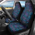 thumbnail image 2 of XYZCANDO Decorative Car Seat Covers Truck Vehicle Van, Easy to Install Interior Accessories Front Seat Cover 2pcs Polyester Blue Mandala, 2 of 10