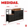 thumbnail image 2 of UTILIA Cómoda Cajonera para Recámara Negra con 8 Cajones, Mueble Organizador de Almacenamiento Estilo Moderno, 2 of 8