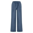 thumbnail image 4 of LISTHA Men'S Linen Pants Casual Loose Fit Trousers 2024 Oversized Beach Summer Pants Funny Multi Pocket Plain Baggy Pants Blue M, 4 of 6