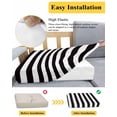 thumbnail image 5 of Simple Black White Stripes Couch Cushion Covers, Stretch Seat Cushion Covers for Sectional Sofa, Modern Stripes Individual Sofa&nbsp;Slipcovers Furniture Protector with Elastic&Straps Small 1Pcs, 5 of 7