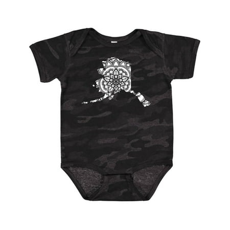 

Inktastic Alaska Silhouette Mandala Gift Baby Boy or Baby Girl Bodysuit