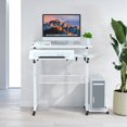 thumbnail image 6 of Urban Deco Computer Desk for Small Spaces,Modern Simple Style Classic Table, White, 6 of 7