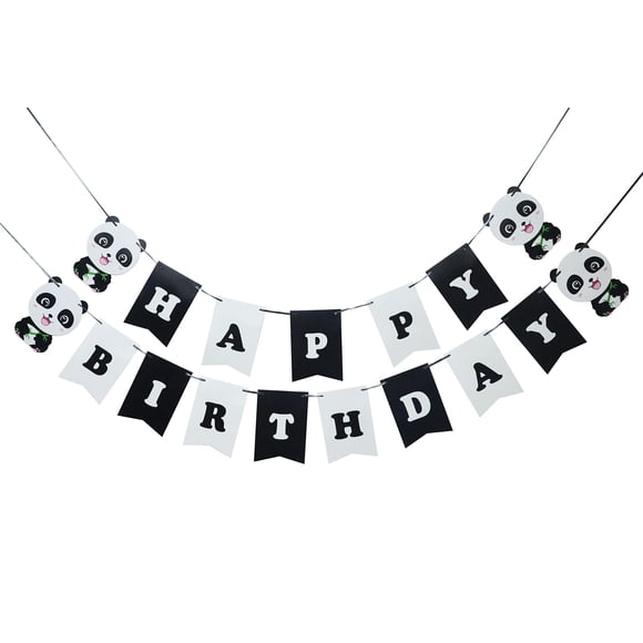 Guirnalda de Cumpleaños Cadpkler Panda Bambú Decoración para Fiesta
