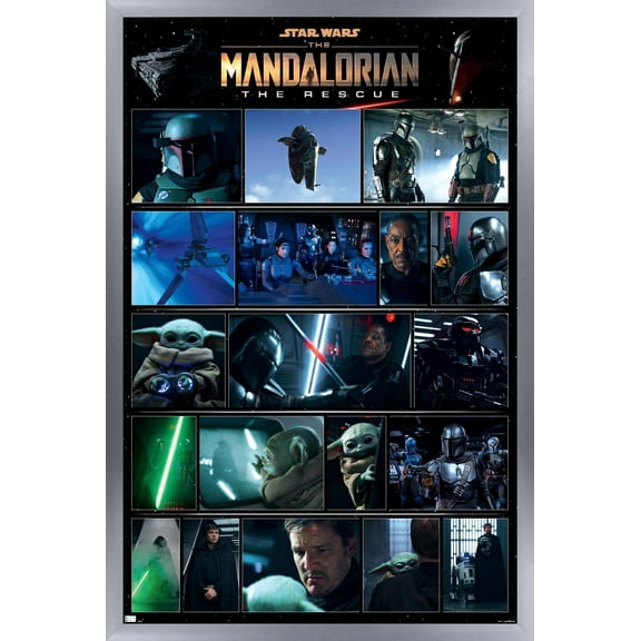 Star Wars: The Mandalorian Season 2 - Chapter 16 Grid Wall Poster, 14.725" x 22.375", Framed