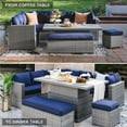 thumbnail image 3 of Best Choice Products 6-Piece Wicker Outdoor Patio Conversation Furniture Set w/ Height-Adjustable Dining Table, Cover, 3 of 7