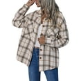 thumbnail image 2 of Chemise Surdimensionnée à Carreaux pour Femmes Veste Surchemise Manches Longues Décontractée Automne, 2 of 5