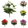 thumbnail image 2 of Artificial Impatiens Flowers 6 Bundles Outdoor UV Resistant Impatiens 14.96 Inch for Garden Patio Lawn Balcony Planter Decor Indoor Outdoor Use, 2 of 9