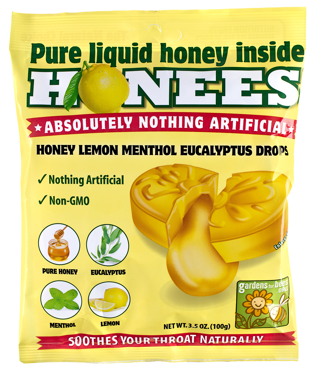 Honees Honey Lemon Menthol Eucalytpus Drops, 20 count, 3.5 oz Walmart