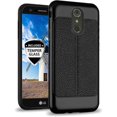 thumbnail image 1 of Compatible for LG Stylo 4 Case, LG Q Stylus Case, with [Tempered Glass Screen Protector] SOGA Hybrid Dual Layer Brushed Leather Armor Protective Shockproof Phone Cover (Leather Black), 1 of 2