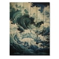 thumbnail image 3 of Designart "Blue White Ocean Oceanic Odyssey II" Nautical & Beach Print on Natural Pine Wood, 3 of 5