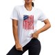 thumbnail image 2 of Imprimir Camisetas Casuales Camiseta holgada para mujer Camiseta con rayas de estrellas del 4 de julio Tops femeninos de verano (Blanco M) Cgtredaw Para estrenar, 2 of 7