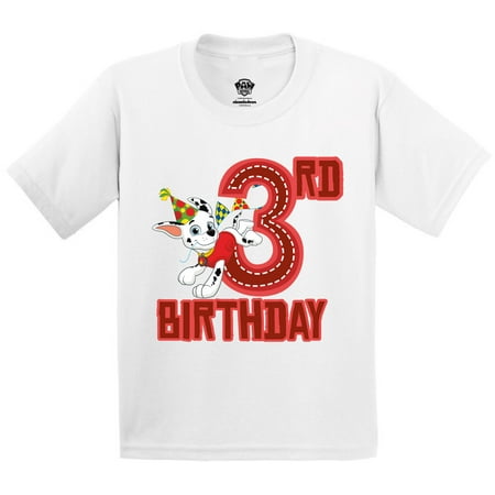 

Paw Patrol Toddler Girls Boys 3rd Birthday Tee - Marshall Bday T-shirt for Age 3 Years Old 3T