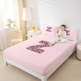 thumbnail image 4 of Erosebridal Initial Letter Z Sheet Set King,Cheetah Pattern Bedding Sets King Size,Wild Animal King Sheet Sets For Birls,Breathable Bedroom Decoration,4-Piece, 4 of 7