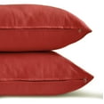 thumbnail image 3 of The HomeCentric Decorative Pillow Cases Rust Pack of 2, 22"x22" (55x55 cm) Satin Solid Throw Pillow Cover For Sofa, Solid Modern Style - Rust Slub Satin, 3 of 10