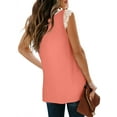 thumbnail image 4 of Womens Tank Tops V Neck Lace Side Split Summer Sleeveless Tops, 4 of 5