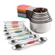 thumbnail image 1 of Juego de 16 Tazas y Cucharas Medidoras Magnéticas de Acero Inoxidable, 7 Tazas Resistentes, 8 Cucharas de Doble Cara con Nivelador Multicolor, 1 of 5