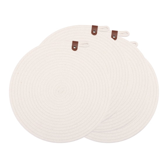 Unique Bargains Farmhouse Placemats 4pcs White 13"x13"