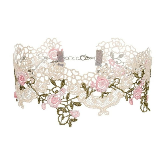 Delicate Hollowed Flower Collar Necklace Elegant Lace Necklace with Flower Embellishment for Daily Wear Dates Parties