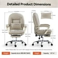 thumbnail image 3 of EMIAH Ergonomic Office Chair with Foot Rest Criss Cross Chair with Wheels Reclining Executive Office Chair Mid Back PU Leather Swivel Computer Chairs Lumbar Support for Home Office (Beige), 3 of 23