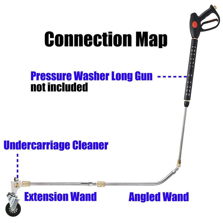  M MINGLE Pressure Washer Undercarriage Cleaner, Under Car Wash,  with 45 Degree Angled Wand : Patio, Lawn & Garden