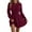 Wine, variant on Women's Round Neck A-Line Knitted Sweater Dress Long Sleeve Solid Color with Twisted Waist for Fall and Winter Style, Ideal for Holiday Gatherings and Evening Wear, Chic and Form-Fitting,Black,S