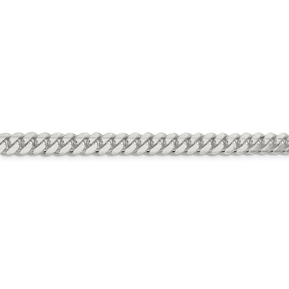 925 Sterling Silver 6.4mm Polished Domed Curb Chain 22 Inch