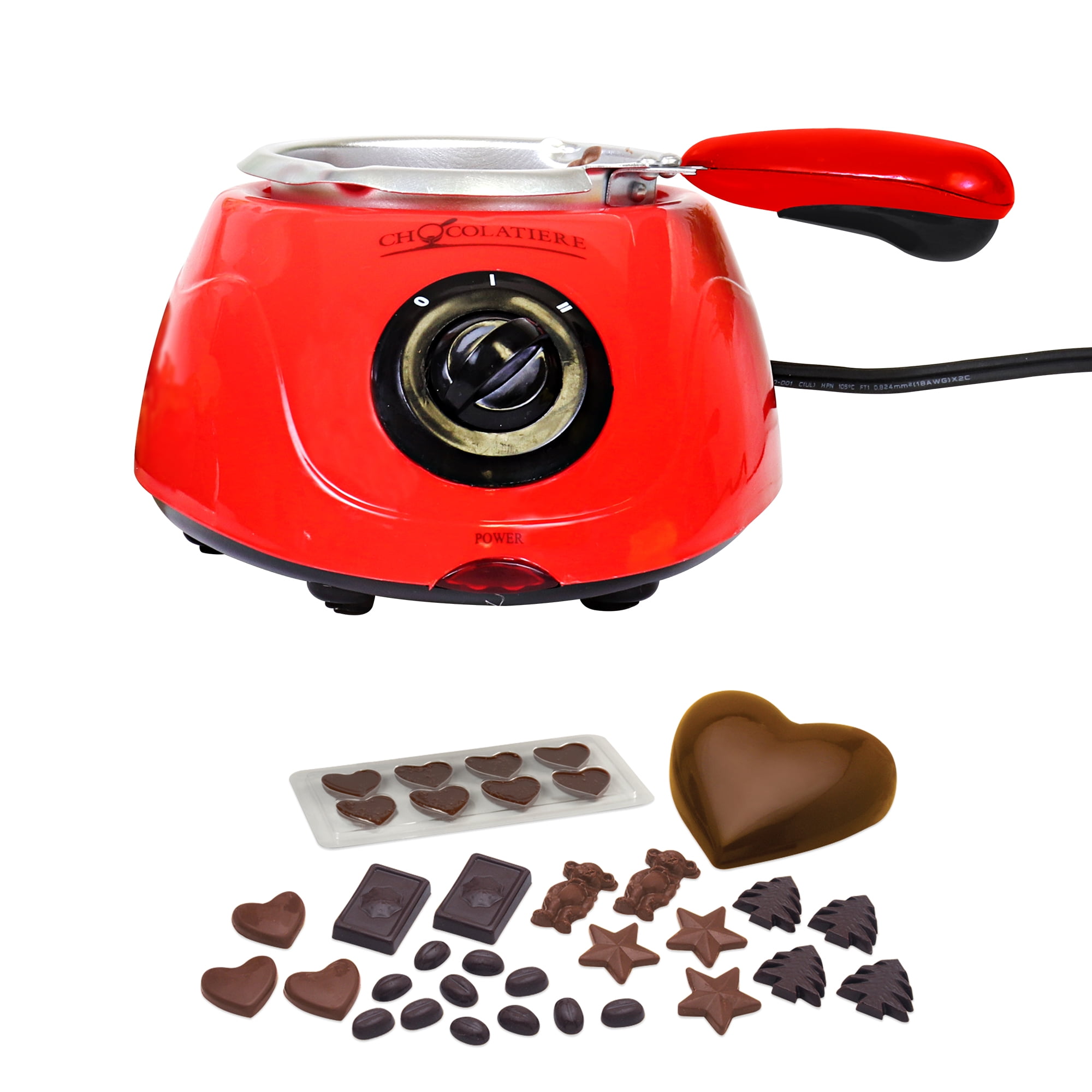 with 32-Piece Accessory Kit for Dessert Special Occasion 250 gm Capacity Total Chef Red Chocolatiere Electric Chocolate Fondue/Melting Pot and Candy Making Kit Family Dinner 