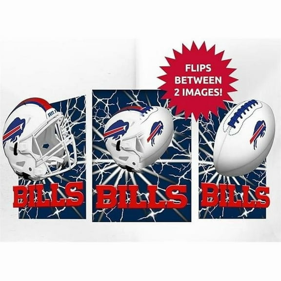 Sporticulture 4033142812 12 x 16 in. Buffalo Bills 3D Art Print - Lightning Flip