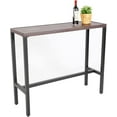 thumbnail image 6 of Outdoor Counter Height Bar Table, 45.5” Pub Height Dining Bar Table with Wood-Like Metal Tabletop for Hot Tub, Garden, Yard, Balcony, Poolside, Indoor Outdoor, 6 of 8