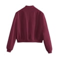 thumbnail image 5 of Aimik Women's Cropped Jacket Collared Zip Up Long Sleeve Solid Color Casual Coat Top Spring and Fall Lapel Jacket Coat, 5 of 6