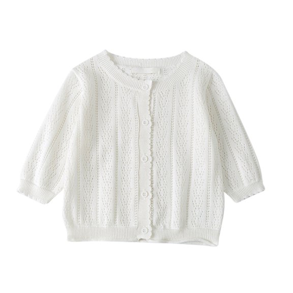 GYRATEDREAM Baby Girls Knitted Cardigan Sweater Long Slvee Crewneck Knit Button Closure Cardigan Tops Outwear