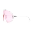 thumbnail image 6 of Super Oversized Curved Top Shield Racer Plastic Fashion Sunglasses Clear - Pink, 6 of 8