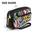 thumbnail image 3 of YFYANG Leather Portable Travel Small Makeup Bag, Multifunctional Storage Bag, Hand Painting Abstract Watercolor Pattern Cosmetic Bag, 3 of 4